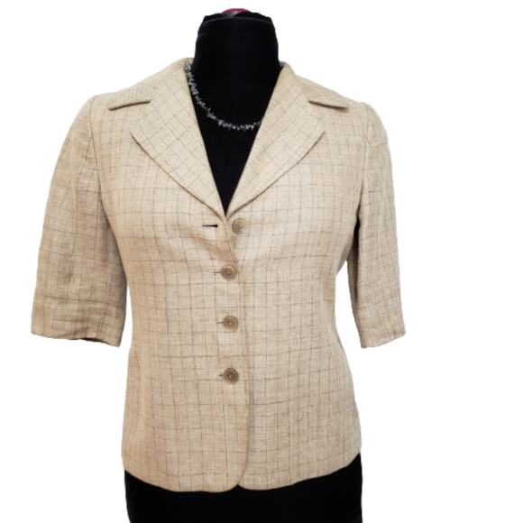 Ellen Tracy Linen Silk Blend Career Blazer 8P - Picture 1 of 11
